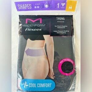 NWT Maidenform Flexees Black Shaping Thong